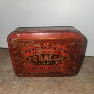 Vintage Advetising Tin Litho Tobacco Tin Hickey's  Charlottetown PEI